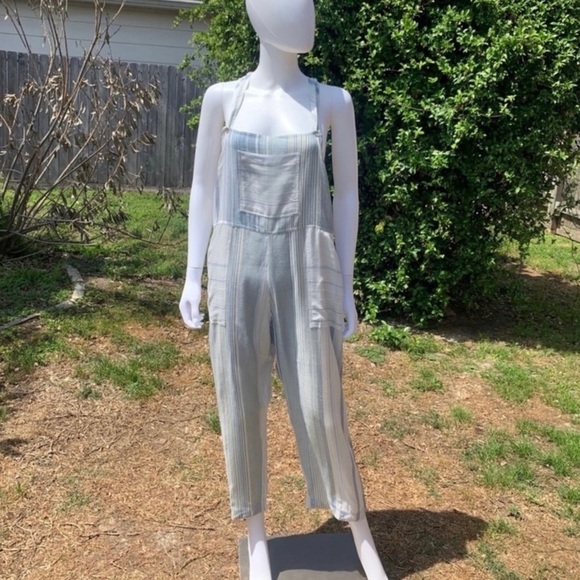 💋NWT JEN’S Pirate Booty Boho Carnaval Marine Crop Overalls - Picture 2 of 12